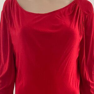 Lafayette 148 Black Leather Tunic Blouse Top Size 12 NWOT